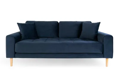 Sofa MEBLIVA Lido 180 cm Aksamit Skandynawska - Granatowa