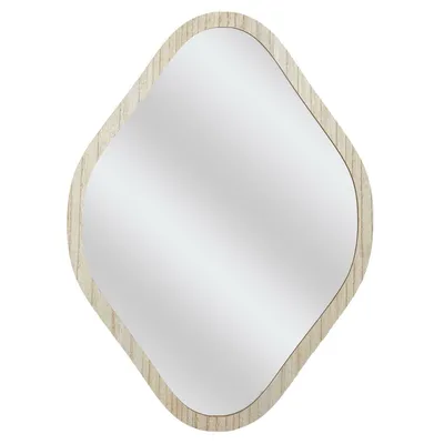 Lustro Diamond MEBLIVA Drewniana Rama Boho - Lustrzany