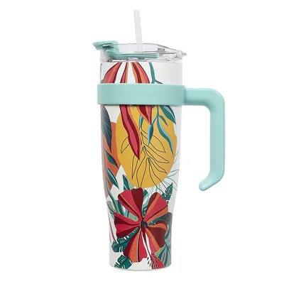 Kubek Termiczny MEBLIVA Miami Tropical Stal Nierdzewna 1200 ml - Niebieski
