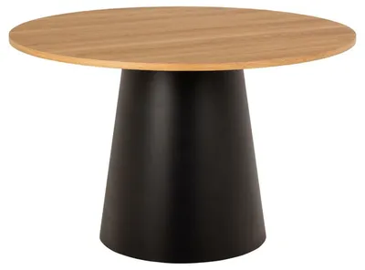 Stół Okrągły MEBLIVA Soli 120cm Fornir Dąb - Czarny