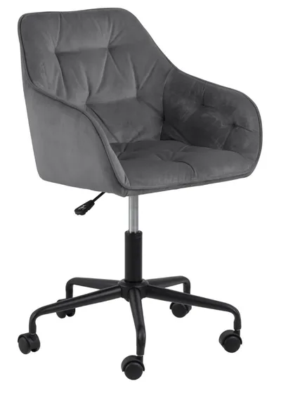 Fotel Biurowy MEBLIVA Brooke Welur, Ergonomiczny - Szary Jasny