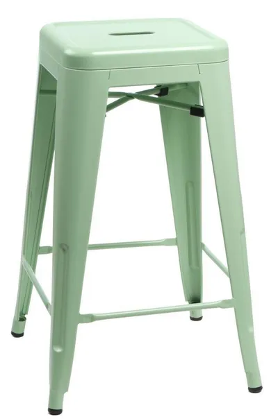 Hoker Barowy MEBLIVA Paris 66cm Metalowy Nowoczesny - Zielony