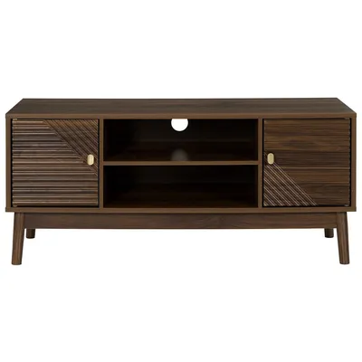 Szafka RTV MEBLIVA Tiffany 120 cm, Drewno Sosnowe - Orzech Ciemny