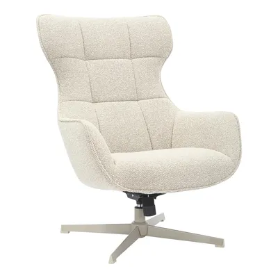 Fotel Biurowy MEBLIVA Turin, Nowoczesny Design, Boucle - Biały