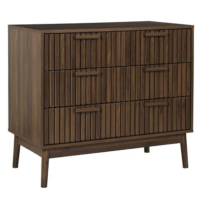 Komoda MEBLIVA Maroon 90 cm, 3 Szuflady Na Nóżkach - Orzech