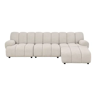 Sofa Narożna MEBLIVA Taza Modułowa, Aksamit, 275 cm - Piaskowa