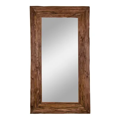 Lustro Granada MEBLIVA Antique Teakowe Prostokątne 180 cm - Brązowe