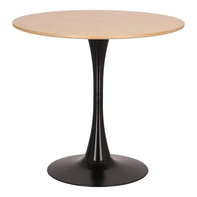 Stół MEBLIVA Skinny Okrągły 80 cm, Dąb/Czarny - Skandynawski