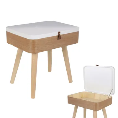 Szafka Nocna MEBLIVA Elin, Drewno Sosnowe, 40 cm - Biała