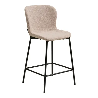 Krzesło Barowe MEBLIVA Maceda Bouclé, Nowoczesny Design - Beżowe