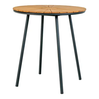 Stolik Kawowy MEBLIVA Cleveland Tekowy Okrągły 70 cm - Naturalny