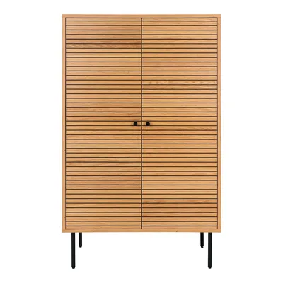 Komoda MEBLIVA Kyoto Wysoka 130 cm, Fornir Dębowy - Naturalny