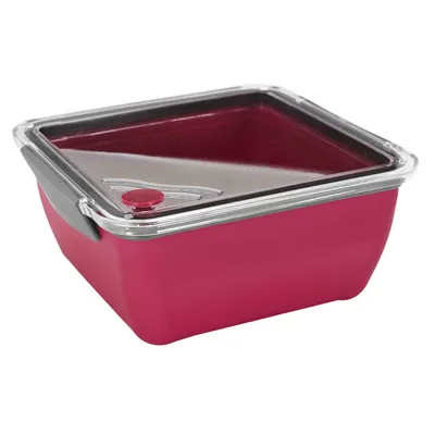 Lunch Box MEBLIVA Divided Z Widelcem, Pojemnik 2,6l - Różowy