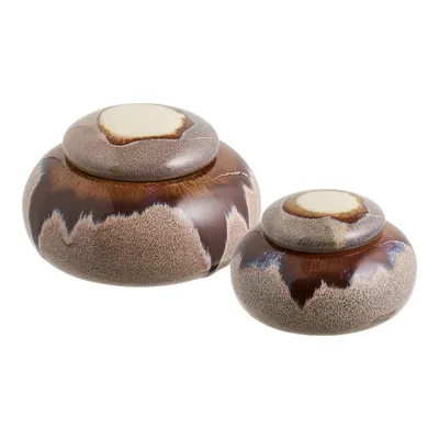 Zestaw Pojemników Kuchennych MEBLIVA Ceramicznych - Brązowy