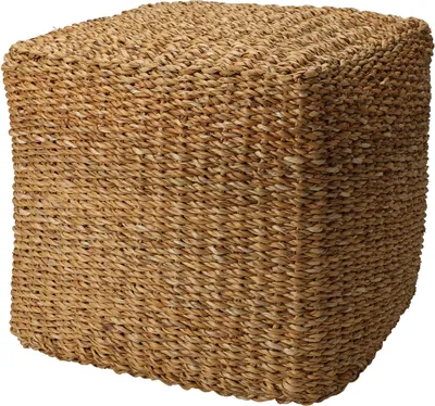 Pufa MEBLIVA Soncey Kwadratowa, Bawełna, Boho - Naturalna