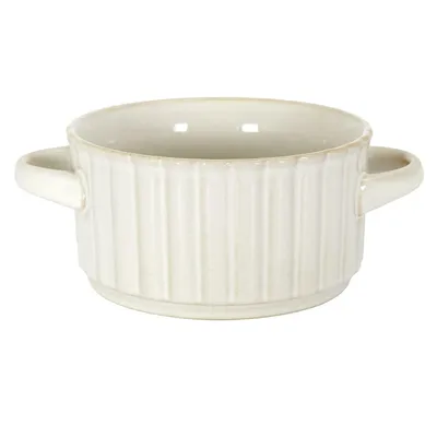 Bulionówka MEBLIVA Vlora Ceramiczna Z Uszami, 8,5 cm - Beżowa
