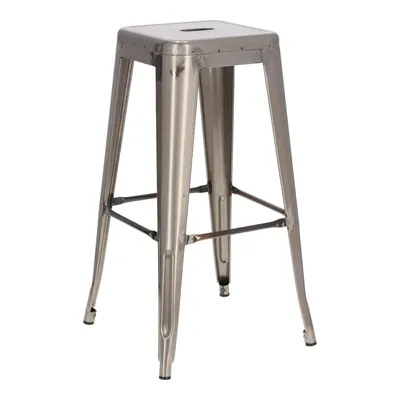 Hoker Barowy MEBLIVA Paris 75cm, Metal Industrialny - Srebrny