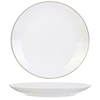 Talerz Obiadowy MEBLIVA Pearl Gold Ceramiczny 27cm - Biały