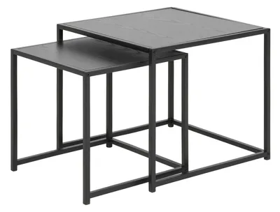 Stolik Kawowy MEBLIVA Seaford Drewniano-Metalowy Nowoczesny - Czarny