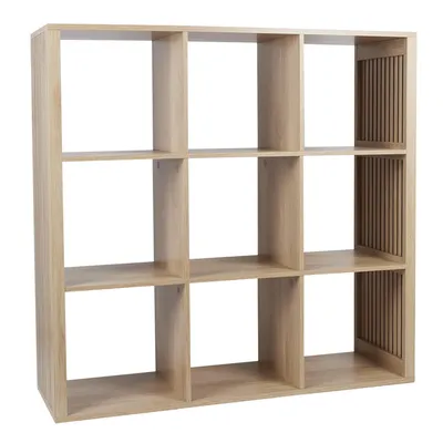 Regał MEBLIVA Klaus 9 Półek MDF Naturalny Boho - Naturalny