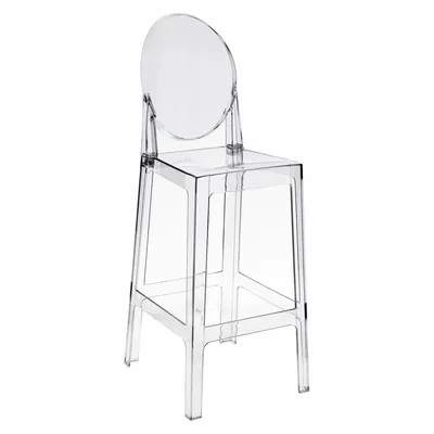 Stołek Barowy MEBLIVA Viki Transparentny, Polipropylen - 75 cm