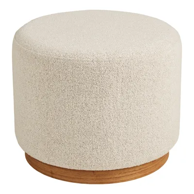 Pufa MEBLIVA Daisy Bouclé Okrągła 50 cm - Piaskowa