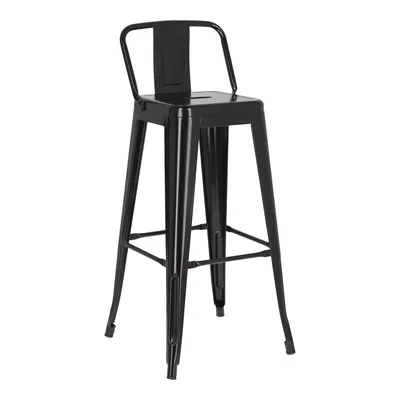 Hoker Z Oparciem MEBLIVA Paris Back 75 cm Metalowy - Czarny