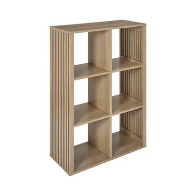 Regał MEBLIVA Klaus 6 Półek, MDF Naturalne Drewno - Naturalny