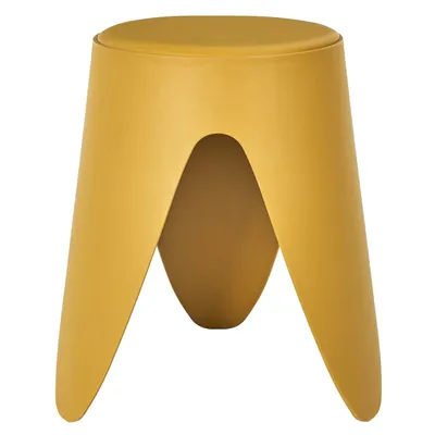 Stołek MEBLIVA Eve, Ekoskóra, Nowoczesny Design - Żółty