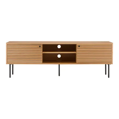 Szafka RTV MEBLIVA Kyoto 150 cm, Fornir Dębowy, Loft - Naturalny Dąb