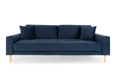 Sofa MEBLIVA Lido 3, Aksamit Skandynawski, 210 cm - Granatowa