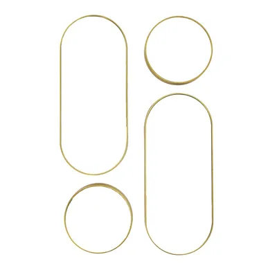 Zestaw 4 Luster MEBLIVA Deco Round, Okrągłe I Owalne, Glamour - Złoty