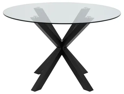 Stół MEBLIVA Heaven Okrągły Szklany 119 cm - Czarny