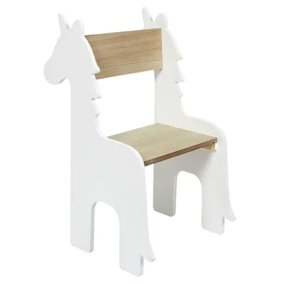Krzesło Dziecięce MEBLIVA Unicorn MDF, Nowoczesne - Białe