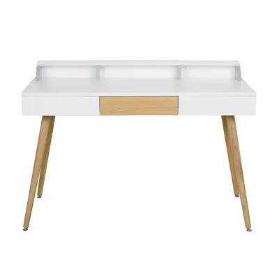 Biurko MEBLIVA Skans Drewno Bukowe Nowoczesne - Biały