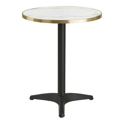 Stół Bistro MEBLIVA Okrągły 60 cm Glamour - Biały Marmur