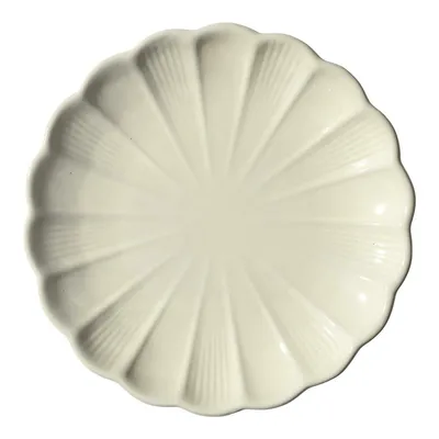 Talerz Deserowy MEBLIVA Calista, Ceramika Szkliwiona 20cm - Kremowy