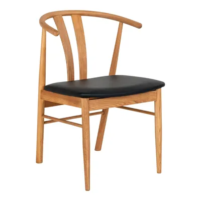 Krzesło MEBLIVA Artenara Drewniane Minimalistyczne - Naturalny Dąb/Czarny