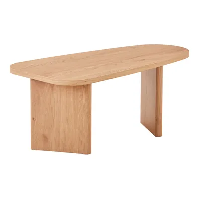Stolik MEBLIVA Melo Owalny 50x100cm, MDF Naturalny - Kawowy