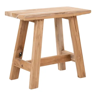 Stołek MEBLIVA Barcelona Tekowy Naturalny, Skandynawski, 45 cm - Drewno