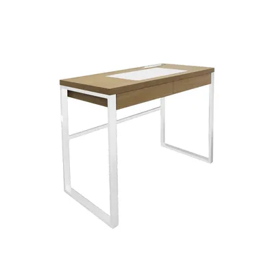 Biurko Industrialne MEBLIVA Dolem MDF/Metal 100x50 cm - Białe