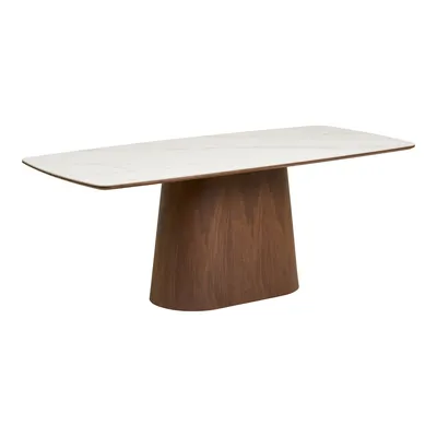 Stół MEBLIVA Noli Blat Ceramiczny 200x90 cm - Biały/Brązowy