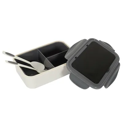 Lunch Box Single MEBLIVA Ze Sztućcami, Pojemność 2,5 l - Szary