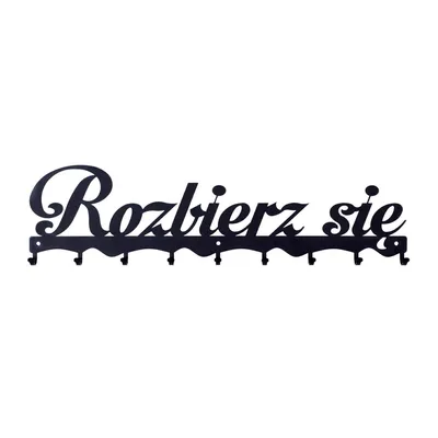 Wieszak Ścienny MEBLIVA Rozbierz Się Metal Industrialny - Czarny