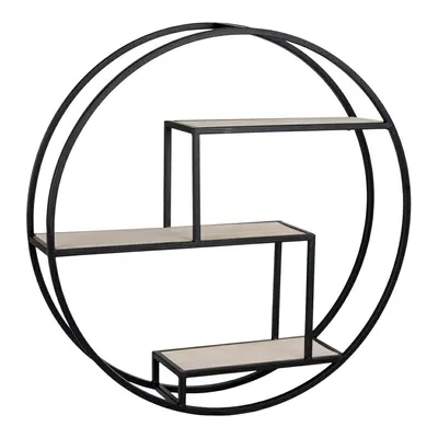 Półka Ścienna MEBLIVA Rotterdam Okrągła 62 cm - Czarna