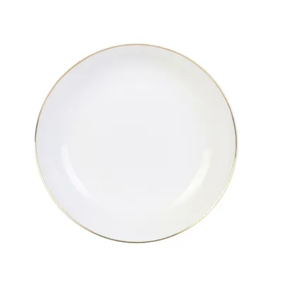 Talerz Głęboki MEBLIVA Pearl Gold Ceramika 21 cm - Biały
