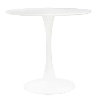 Stół Okrągły MEBLIVA Skinny White MDF Metal 90 cm - Biały