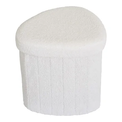 Pufa MEBLIVA Medford Teddy Z Schowkiem, 42,5 cm - Biała