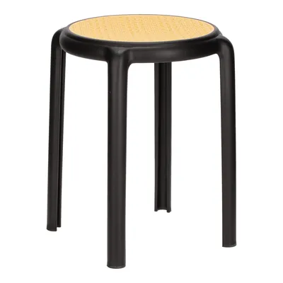 Stołek MEBLIVA Zula, Polipropylen, 45 cm - Czarny