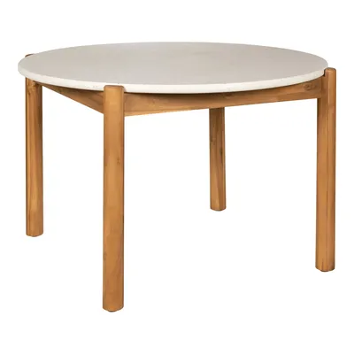 Stół MEBLIVA Terracina 120cm Okrągły Drewno Akacja - Biały